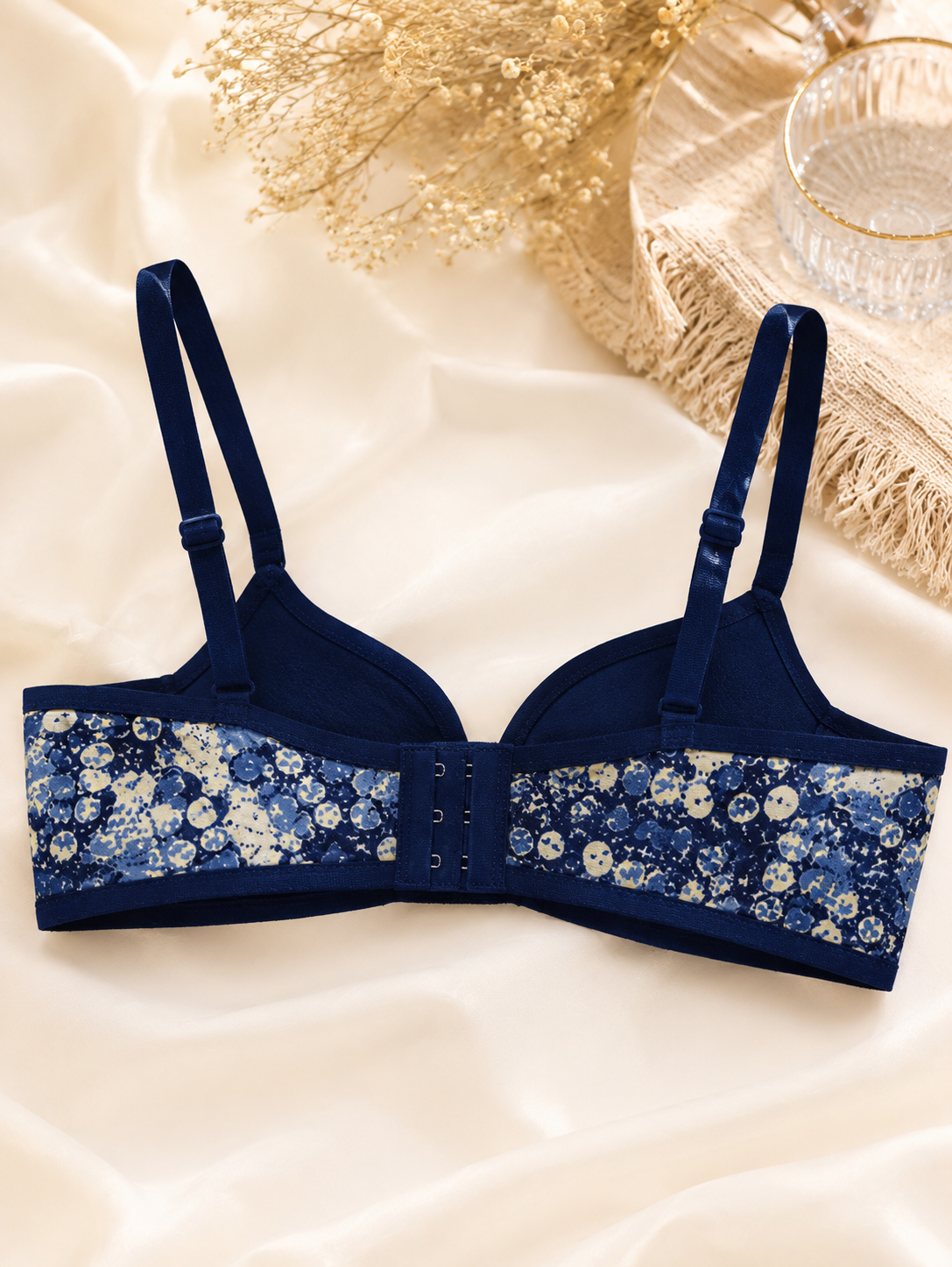 Karavya Midnight Bloom Printed Padded Bra