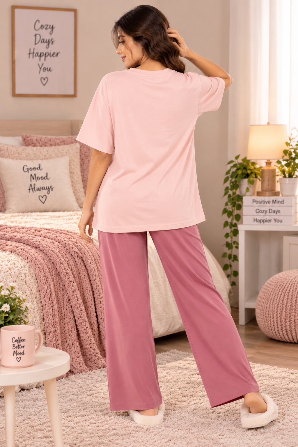 Karavya Women’s Cute Squirrel Graphic T-Shirt & Pajama Nightwear Set