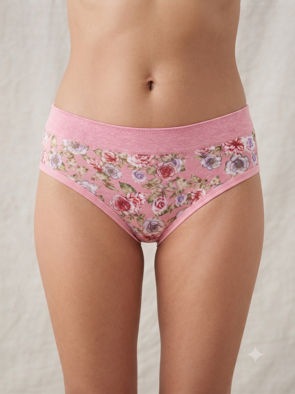 Karavya Pink Floral Printed Panty for Women | Soft & Comfortable Everyday Innerwear
