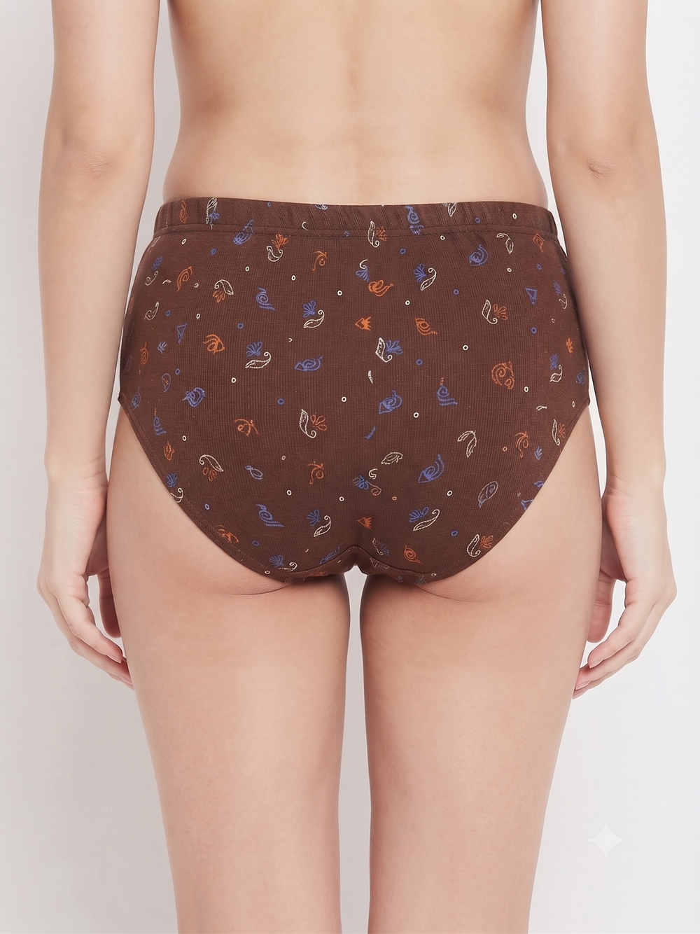 Karavya Chocolate Brown Textured High-Waist Full Coverage Panty