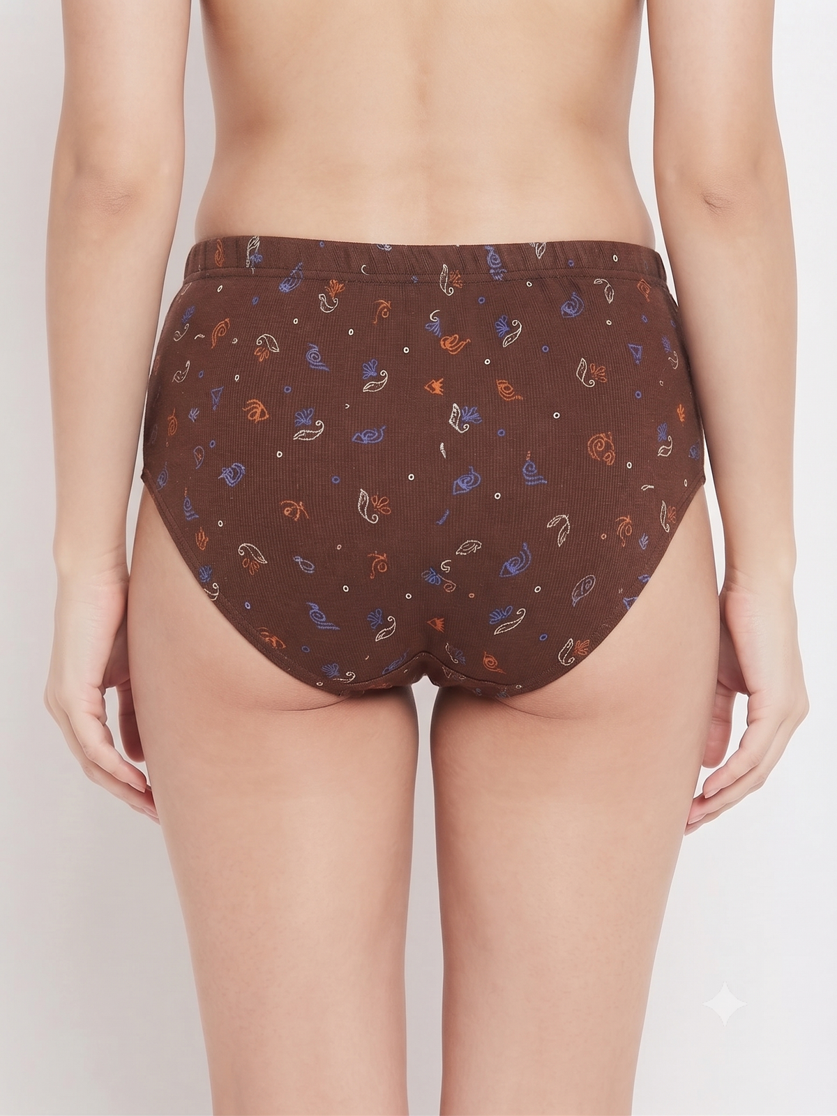 Karavya Chocolate Brown Textured High-Waist Full Coverage Panty