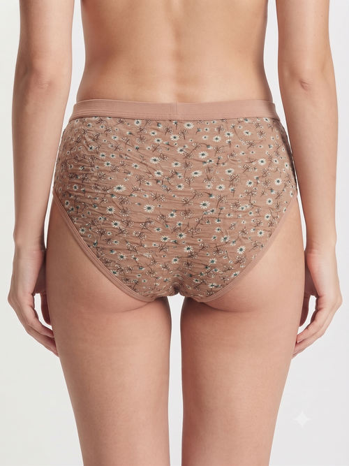 Karavya Beige Animal Print Panty for Women | Soft & Comfortable Everyday Innerwear