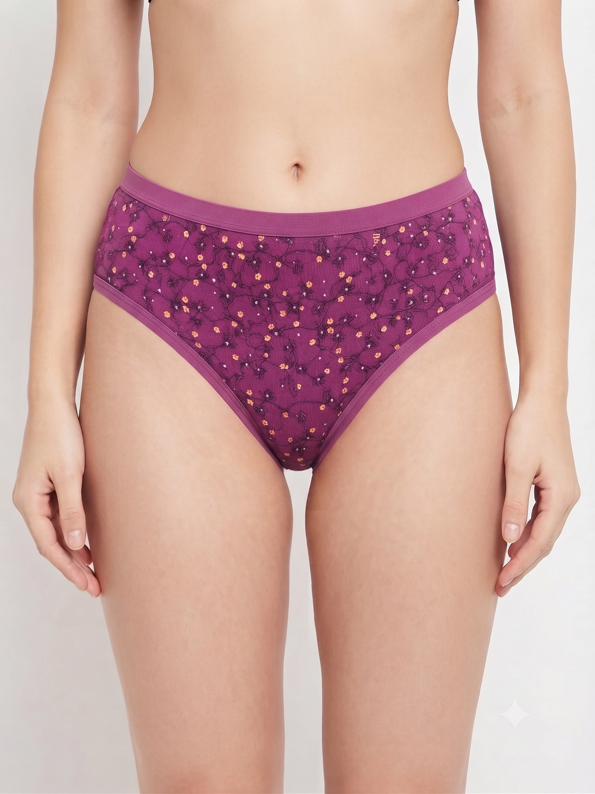 Karavya Berry Textured High-Waist Full Coverage Panty